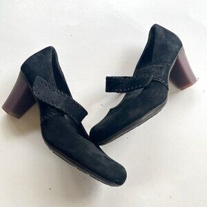 Camper Black Leather Mary Jane Heels Shoes‎ Womens Size 37 US Size 7 Pump